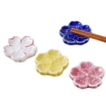 thumbnail image 3 of 1/3/4/7PCS Elegant Sakura Blossom Ceramic Chopsticks Rest Rack Dinner Spoon Stand Knife Fork Holder, 3 of 7