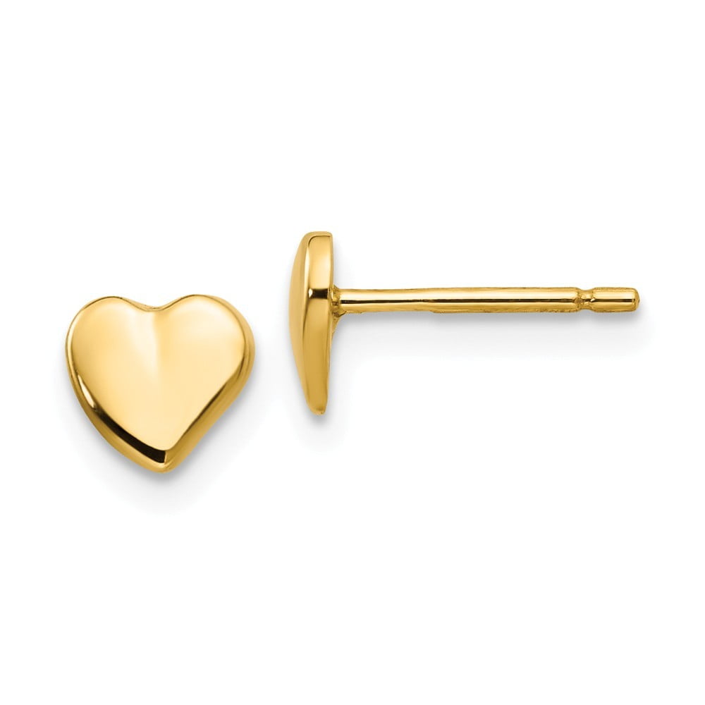 flat gold heart earrings