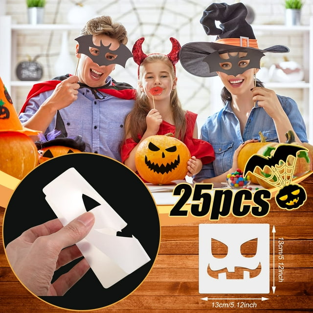 tamizeot 25 Pcs Décoration d'Halloween avec Pochoirs Réutilisables Polyvalents Grand Gamme d'Utilisations 1Ensemble