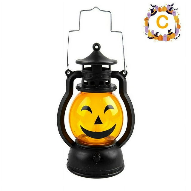 Pumpkin Skull LED Pony Oil Lantern Halloween Decor Prop Creative Bar Party Light