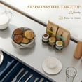 thumbnail image 4 of CoSoTower Rolling Kitchen Island with Storage and Stainless Steel Top, Kitchen Trolley with Drawers, Cabinets, Towel Rack, Blue, 4 of 7