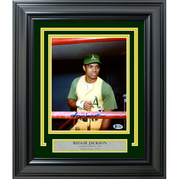 Reggie Jackson Autographed Framed 8x10 Photo Oakland A's Beckett BAS 220493