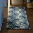 thumbnail image 2 of NICOLE MILLER NEW YORK Kendall Slinky Geo Handcrafted Runner Area Rug, 100% Wool Rug, Navy Blue, 2'5"x7", 2 of 9