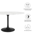 thumbnail image 5 of Modway Lippa 54" Oval Artificial Marble Dining Table in Black White, 5 of 7