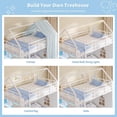 thumbnail image 4 of L-Shaped Floor Bunk Bed Twin over Twin Size with 6 Storage Drawers and LED Lights, Low Bunk Bed Frame with Open Storage Box, Safety Guardrail & Ladder, House Shaped Twin Bunk Beds for 2 Teens, White, 4 of 10
