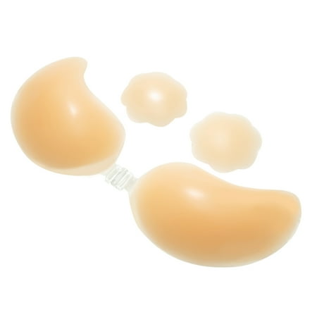 Silicone Strapless with Nipple Covers Invisible Bra Gel Backless Self-adhesive Push Up Reusable Bra