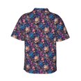 thumbnail image 3 of Balery Skull starry sky flower Print Men's Hawaiian Shirts Short Sleeve Beach Shirt Relaxed Fit Vacation Button Down Shirts-3X-Large, 3 of 9