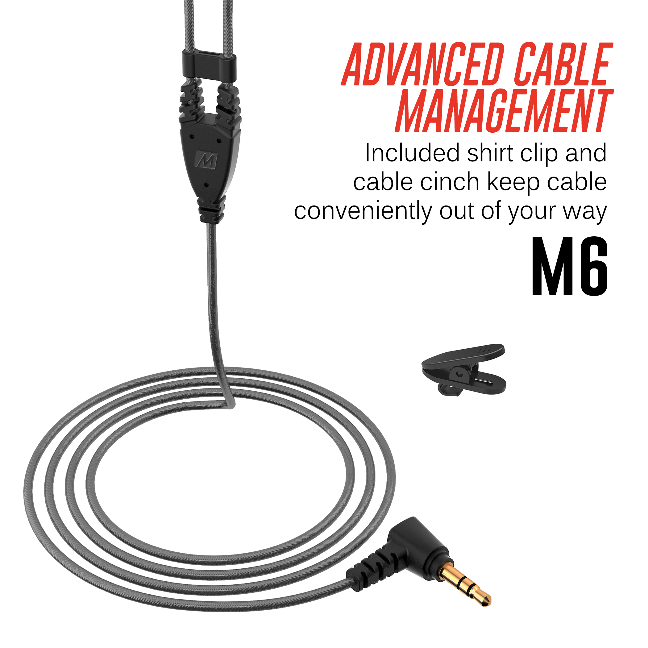 MEE Audio M6 Sport Wired Earbuds, Sweatproof, Black photo 4