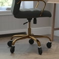 thumbnail image 4 of BizChair High Back Black LeatherSoft Executive Swivel Office Chair with Gold Frame, Arms, and Transparent Roller Wheels, 4 of 9