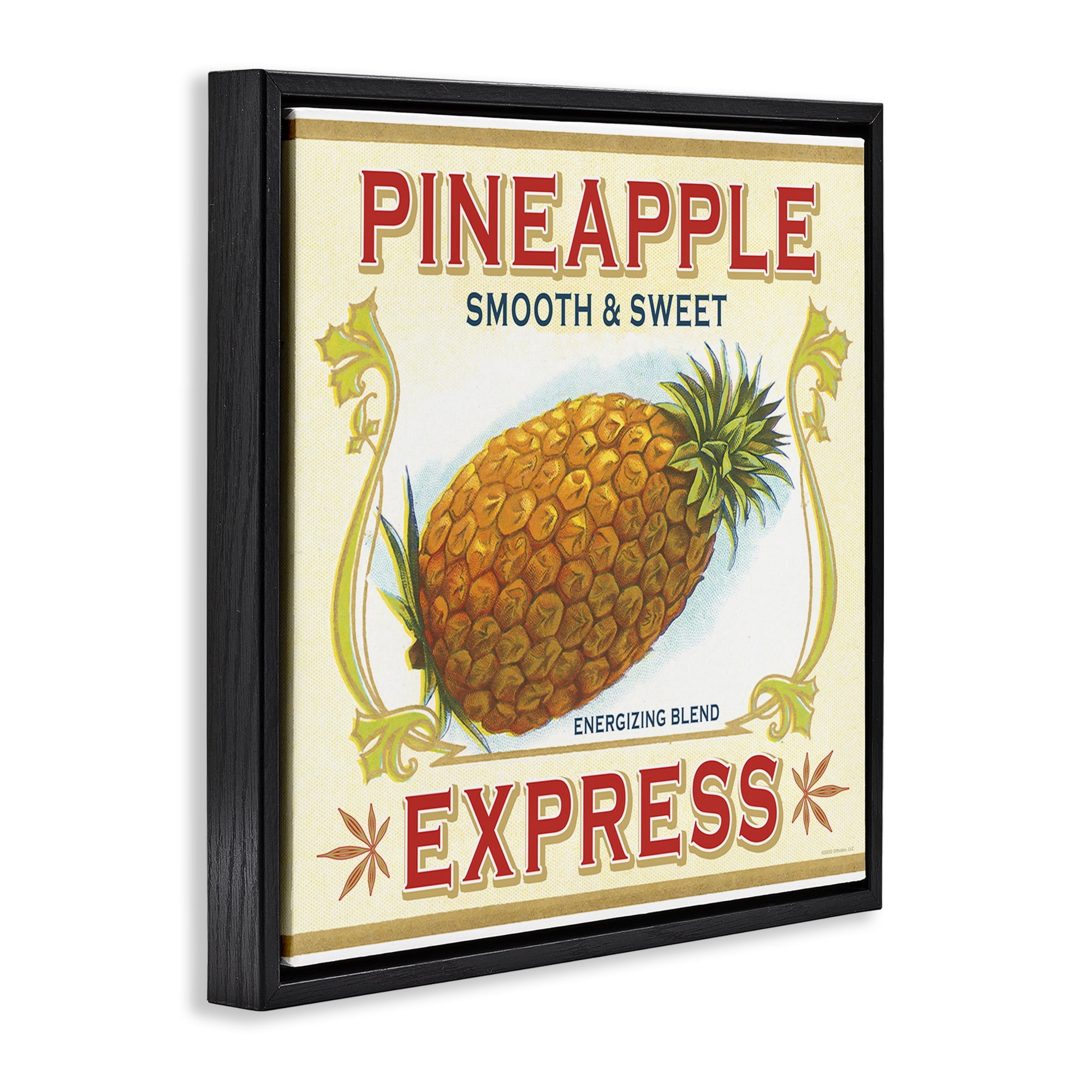 Stupell Industries Smooth & Sweet Pineapple Food & Beverage Painting Black Floater Framed Canvas Art Print Wall Art, 25 x 25