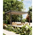 thumbnail image 3 of QinaQin Pergola Rétractable en Aluminium 10 X 13 Pi avec Auvent Ajustable, Gris-Kaki, 3 of 7