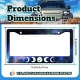 thumbnail image 3 of Moon Phases License Plate Frame Starry Sky Forest Moon License Plate Holder for Front and Rear Car Tags Stainless Steel Funny Car Decoration with Screws 6.3 X 12.2 in, 3 of 12