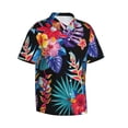 thumbnail image 2 of Kll Men'S Hawaiian Shirt Short Sleeve Button Down Beach Shirts-Tropical Palm Leaves, 2 of 8