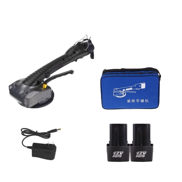 10-Gears 2000W Tile Vibrator Tiling Machine Suction Cup Adjustable Automatic Floor Vibrator Leveling Tool 2 Battery ,Easy to Use