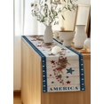 thumbnail image 5 of Table Runner 120 Inches Long for Kitchen Dining, Independence Day Dresser Scarf Farmhouse, Dining Table Decorations for Wedding/Parties, Red Blue Stars Stripes Flag Wooden 13 x 120 In, 5 of 8