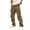 Khaki, variant on Rexolia Mens Cargo Pants Breathable Multi Pocket Work Pants Elastic Waist Straight Leg Casual Outdoor Utility Daily Black L