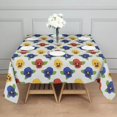 thumbnail image 3 of Pioneer Flower Floral Print Pattern Square Tablecloth, Waterproof Wipeable Spillproof Washable Table Cover for Home Kitchen Party Decor, 60"x60", 3 of 6
