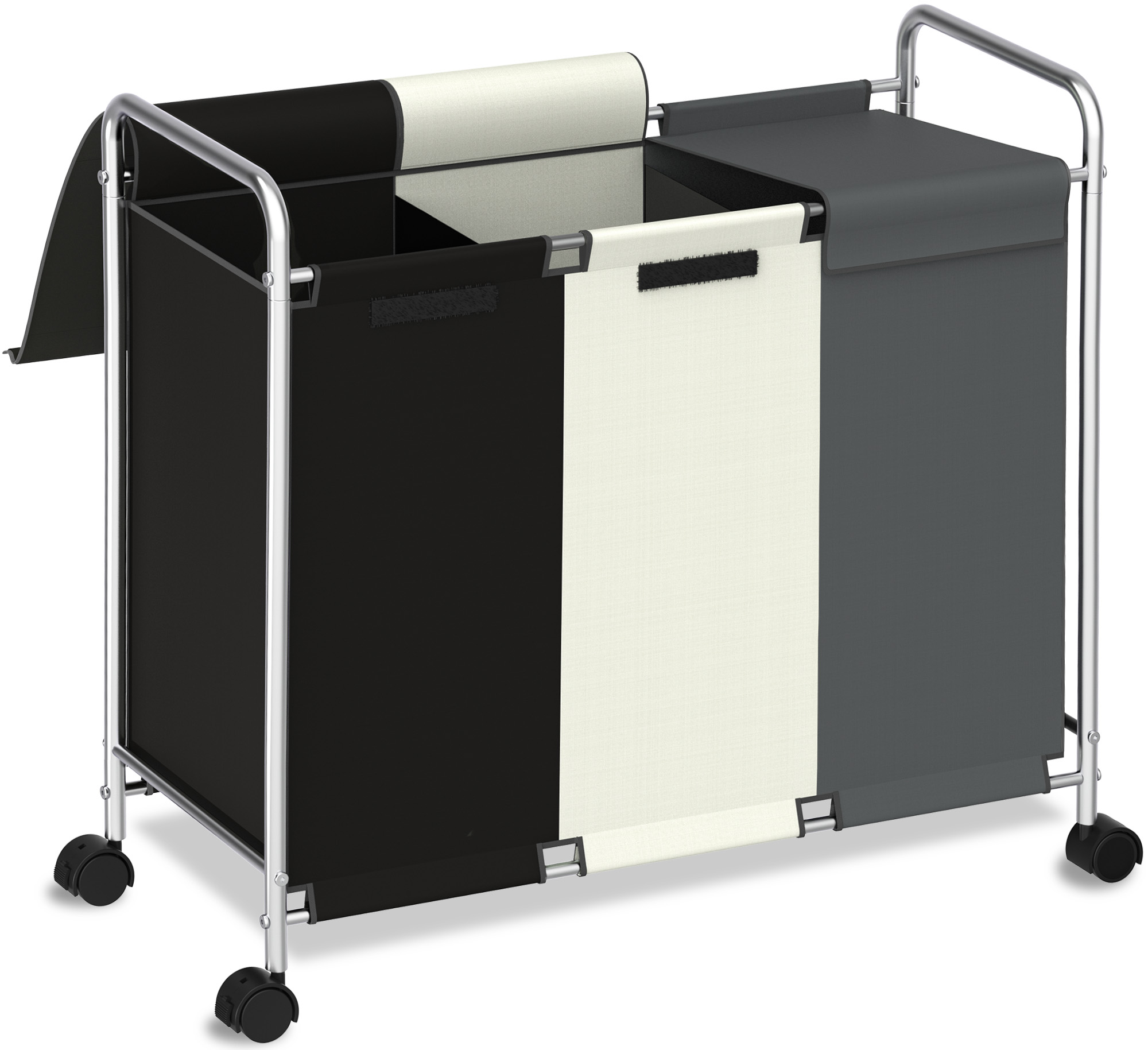 Nefoso 3-Section Laundry Sorter Cart, Multicolor photo 1