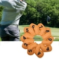 thumbnail image 3 of Cubierta de cabeza de hierros de golf shamjiam 10 piezas Número de naranja impermeable de cuero de PU, 3 of 9