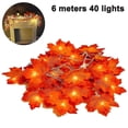 thumbnail image 1 of Luces de cadena Luz de hoja de arce Centelleo Decoraciones de iluminación colgantes para jardín interior al aire libre Halloween Acción de gracias Fiesta de Navidad Decoración Degradado Col, 1 of 5