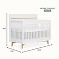 thumbnail image 2 of Evolur Loft Antilia Mid-Century 4-In1 Crib, White & Natural, 2 of 7