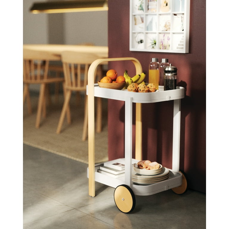 Bellwood Serving Cart  ホワイト×ナチュラル Umbra Bellwood Bar & Serving Cart | The Container Store