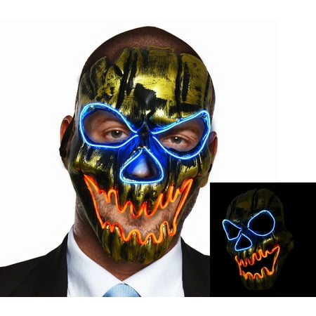 LED Skull Mask Light Up Halloween Cosplay Rave Costume Party Show by Cece