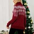 thumbnail image 6 of Aloohaidyvio Christmas Hoodies,Womens Pullover Knitting Sweater Turtle-Neck Christmas Print Long Sleeve Tops, 6 of 6