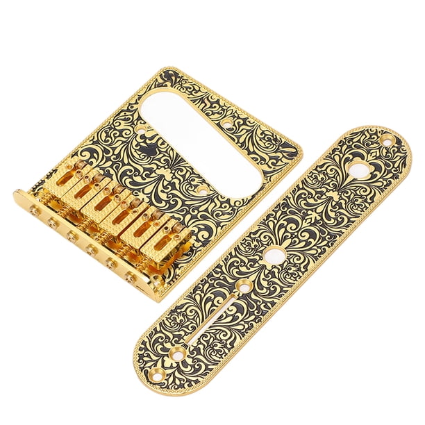 Chevalet De Guitare électrique Vintage HEMOTON 3 Pièces - Ajustable, Top Load, Style Cigar Box Noir - Avec Vis Et Outil