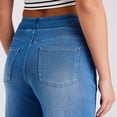 thumbnail image 4 of Jeans for Women Elastic High Waist Wide Leg Stretchy Baggy Streetwear Casual Denim Pants with Pockets, 4 of 5