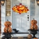 thumbnail image 1 of Corona de Halloween con Calabaza y Hojas de Arce: Decoración de Plástico Naranja para Colgar En La Puerta, Ideal para La Cosecha, Acción de Gracias y Otoño., 1 of 6