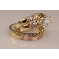 thumbnail image 3 of Lab Created Diamond His Her Trio Solitaire Ring & Band Set 14K Yellow Gold Plated Solid 925 Sterling Silver, 3 of 5