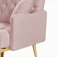 thumbnail image 5 of Modern Pink Teddy Fabric 2-Seater Sofa with Solid Wood Frame, 5 of 8