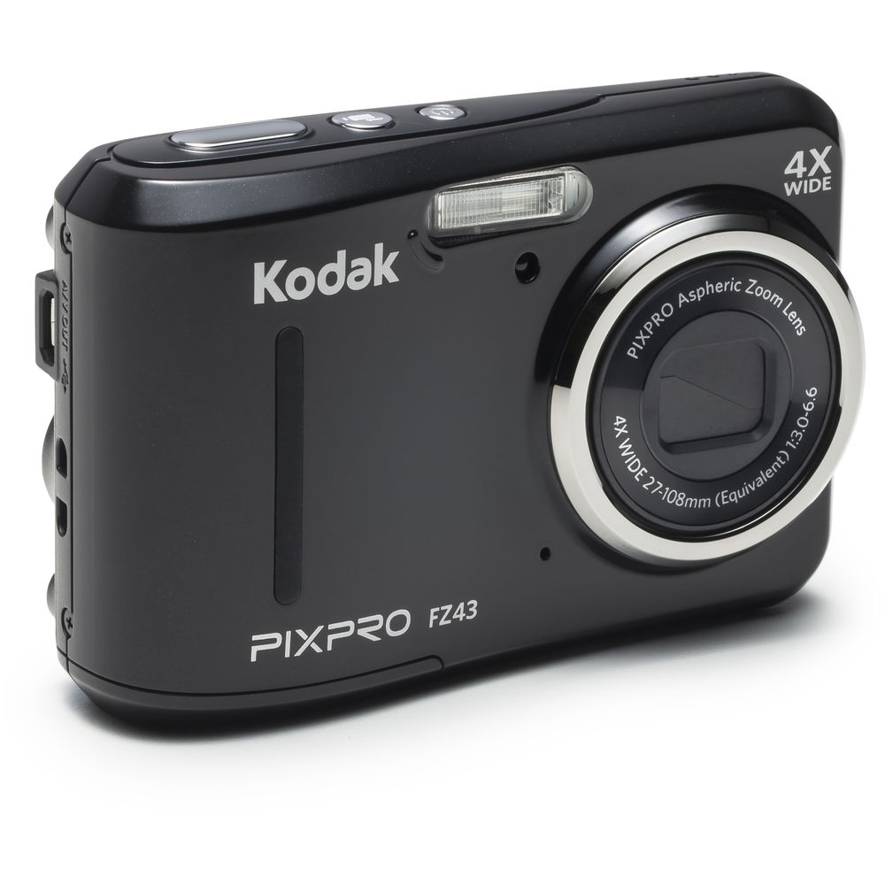Kodak PIXPRO FZ43 Digital Camera (Black) + Tripod + Case - 64GB