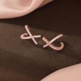 thumbnail image 5 of Solid 925 Sterling Silver CZ Cuff Piercing Stud Earrings Wraps for Women Teens X Criss Cross Cuff Earrings Huggie Hoops, 5 of 13