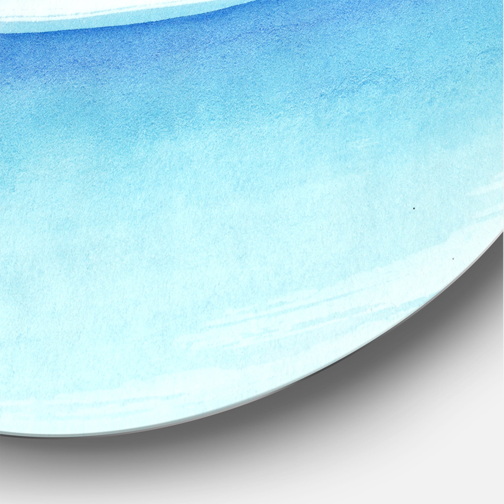 Designart 'Palm Beach Resort At Sunrise III' Nautical & Coastal Circle Metal Wall Art 29x29 - Disc of 29