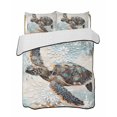 thumbnail image 2 of Sea Turtle Coastal Twin XL Size Down Alternative Comforter, Lightweight Comforter Quilt Bedding Set with Pillow Shams Nautical Summer Beach Starfish All Seasons Bed Comforter Duvet Insert 68"x98", 2 of 7