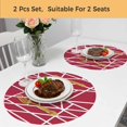 thumbnail image 5 of Red Geometric Round 13 Inch Placemats Set of 2, Abstract Stripes Modern Minimalist HeatResistant Non Slip Place Mats for Dining Table, Wipeable Braided Kitchen Table Mats for Housewarming, 5 of 9