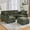 Green, variant on LQLI 85.4" U Shaped Modern Cloud Sofa Modular Sectional Couch with Ottoman and 2 USB,5-Seat Chenille Deep Seat Sofa with a Phone Holder for Living Room,Bedroom and Apartment