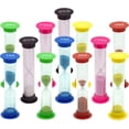 thumbnail image 1 of TeacherFav Sand Timer for Kids Set of 12 Small Colorful (Multi) Hour Glass Acrylic Covered Clock - 2 Pcs Each for 30Sec 1Min 2Min 3Min 5Min 10Min for Classroom, Home & Kids Room, 1 of 8