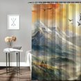 thumbnail image 2 of JEUXUS Abstract Mountain Scenery Shower Curtain Multiple Sizes Durable and Washable White, 2 of 6