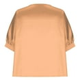 thumbnail image 7 of Kcolen Plus Size White Blouse for Women V Neck Summer Short Sleeve Elastic Comfy Solid Color Tee Shirts Women's Going Out Outfits Y2k Clothes,Rose Gold, 7 of 7