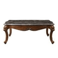 thumbnail image 2 of Benjara Coffee Table with Scalloped Marble Top and Anne Legs, Gray and Brown, 2 of 5