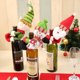 thumbnail image 2 of Funda para botella de vino navideña con abrazos de elfos navideños Muñeco de nieve Papá Noel, 2 of 5