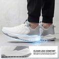 thumbnail image 2 of Sosenfer Men's Extra Wide Walking Shoes, Slip-Resistant Cushioned Athletic Sneakers,White,Size 10, 2 of 6