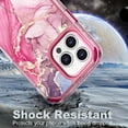 thumbnail image 5 of Allytechgroup for iPhone 17 Pro Case, 3 Layers Protection Slim Lightweight Shockproof Soft TPU & Hard Back Protective Bumper Cover Marble Shell, E, 5 of 5