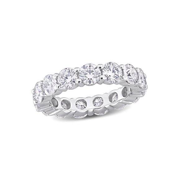 5.55 Carat (Ctw) Lab-Created Moissanite Anniversary Eternity Ring Band Sterling Silver for Women