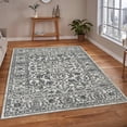 thumbnail image 4 of 2' x 3' Gray Floral Power Loom Area Rug, 4 of 9