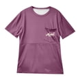thumbnail image 5 of Gelikeya Maternity Shirts Short Sleeve Nursing Tops for Breastfeeding Casual Soft and Comfortable Printed Tee Shirt Clothes Purple, Size L, 5 of 5