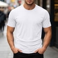 thumbnail image 7 of LEKWK Mens Basic T Shirt Short Sleeve Soft Lightweight Breathable Crewneck Stretch Tee Athletic Fit Casual Workout Tops Travel Layering Summer Daily Tees White L, 7 of 7